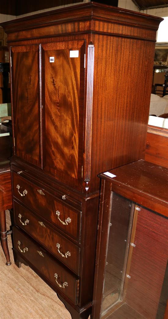 Small mahogany linen press